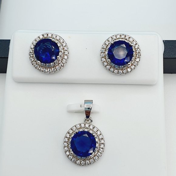 "925 Sterling Silver Cubic Zircon Jewelry Set, UU1P7A7037 - Picture 1 of 8